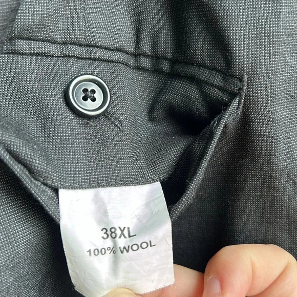 Men's Dark Gray Dress Pants 38 XL | 38 XL Dress Pants | 38XL Pants | Wool - Picture 5 of 6
